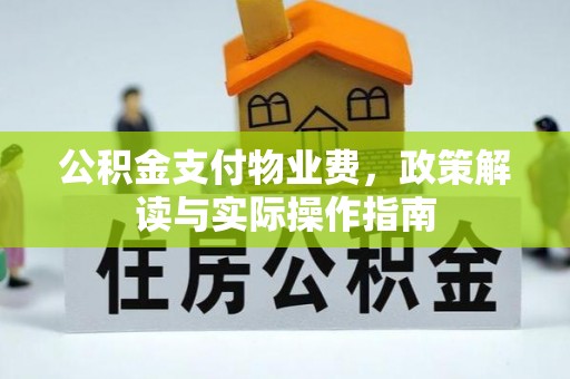 邛崃公积金支付物业费，政策解读与实际操作指南