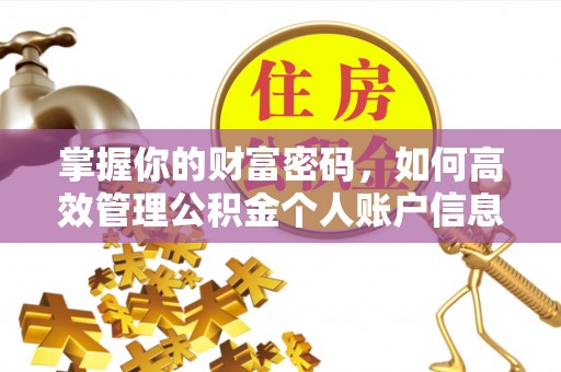 邛崃掌握你的财富密码，如何高效管理公积金个人账户信息